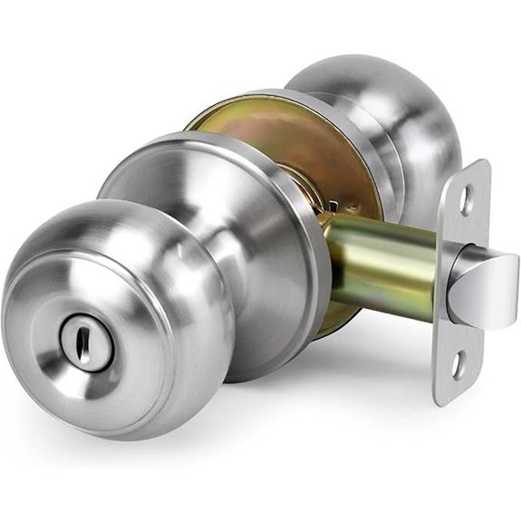 Privacy Door Knob Keyless Interior Lock Satin Nickel