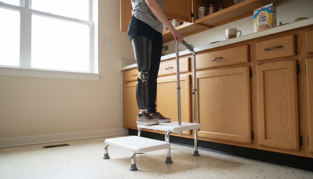 secure step stools with handles