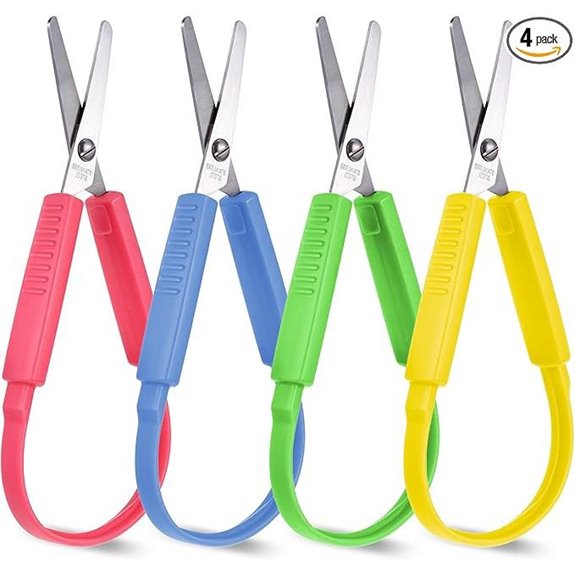 4PCS Loop Scissors Self-Opening Safety Scissor 5.5 Inch