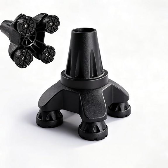 Quad Cane Tip – Self Standing 4-Prong Crutch Tip (3/4 inch Fit)
