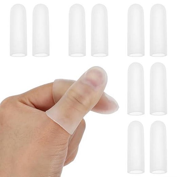 Gel Finger Cots 10 PCS Silicone Finger Protectors for Eczema & Arthritis
