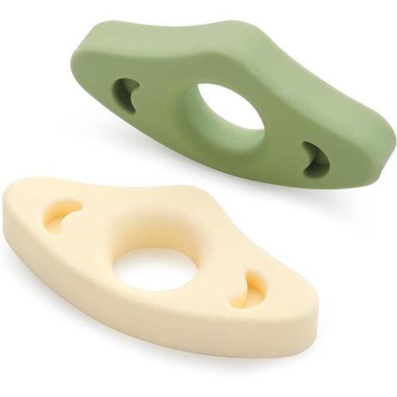 Book Page Holder 2 Pack Silicone Thumb Holder (Small Off White - Green)