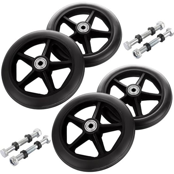 6 Inch Walker Wheels Replacement (4-Pack)