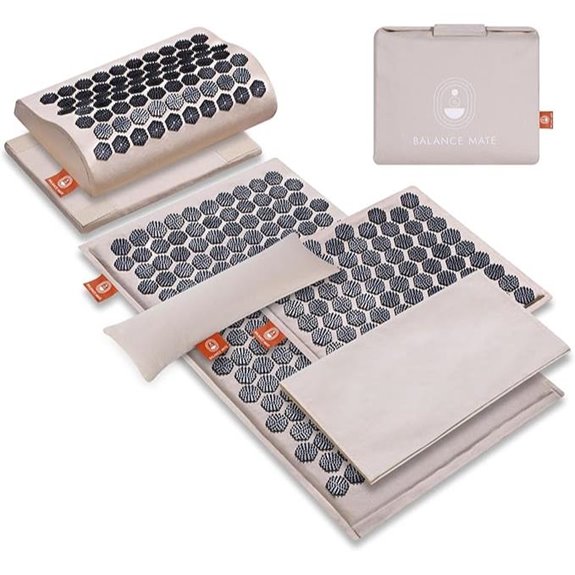 BalanceMate Acupressure Mat and Pillow Set (Soft Cream)