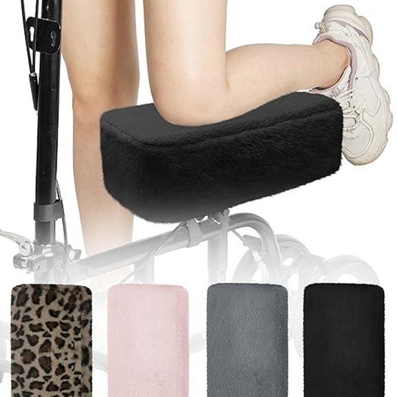 SPRING SEAON Knee Scooter Pad Cover - Soft Fluffy Plush Memory Foam Padding