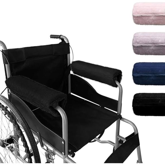 SPRING SEAON Wheelchair Armrest Covers 2 Pack Soft Memory Foam Pads (Black)