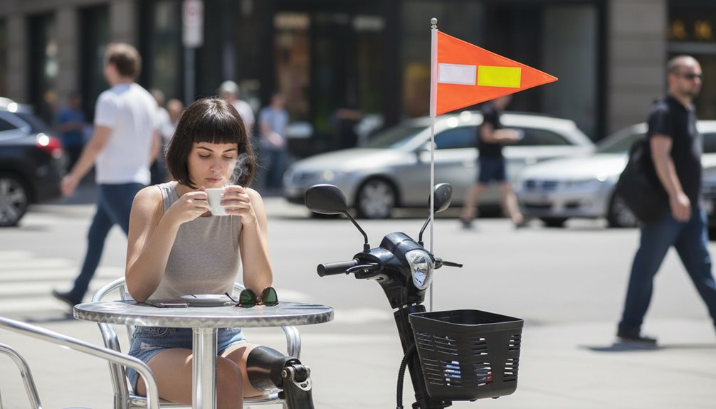 stylish visible mobility scooter flags