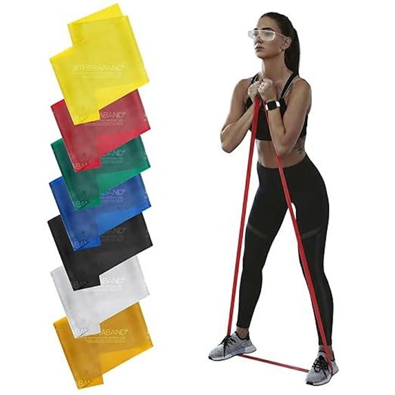 THERABAND Latex Resistance Band Set 7 Levels