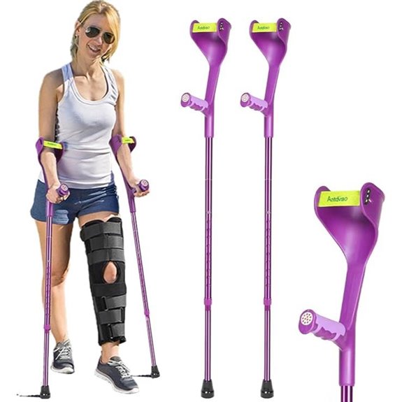 Forearm Crutches Folding Anti-Drop Cuff (Violet)