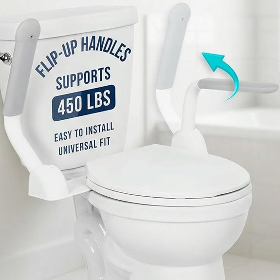 Vive Toilet Safety Rail with Flip-Up Handles