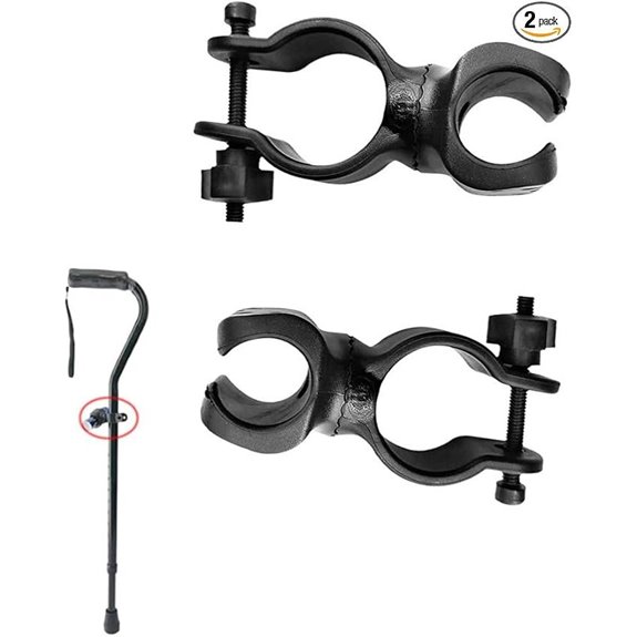 2 Pack Walking Cane Flashlight Mount Holder