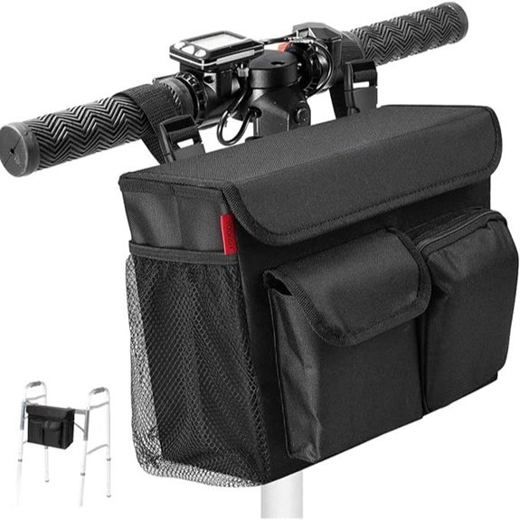 WEEOATAR Wheelchair Side Bag with Laptop Compartment (Black)