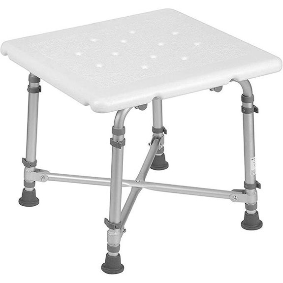 DMI Adjustable Shower Chair Bath Seat 500 lb Capacity White