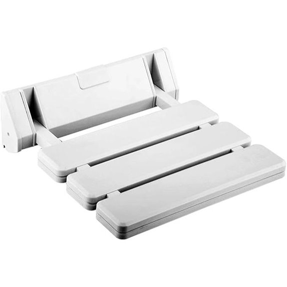 Folding Shower Seat Bathroom Drop-Leaf Wall Stool (White)