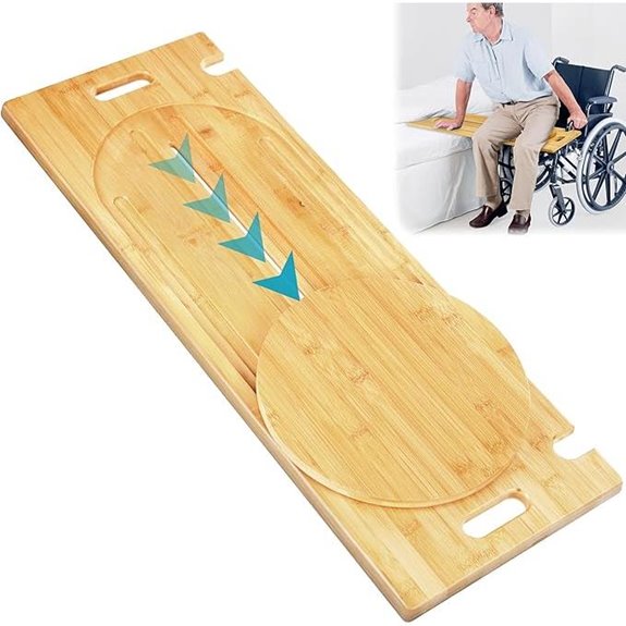 Wooden Slide Transfer Board with Track Pulley Turntable (500 lb Capacity)