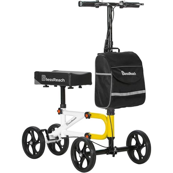 Economy Steerable Knee Walker with Dual Brakes (Yellow)