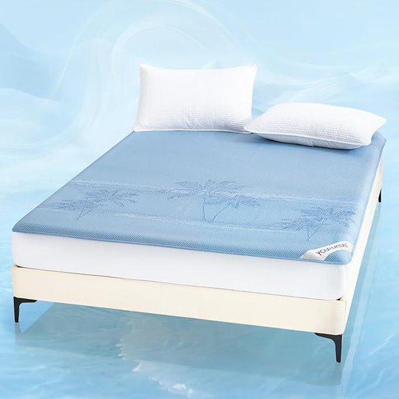 YOUR MOON Queen Size Cooling Mattress Pad (Light Blue)