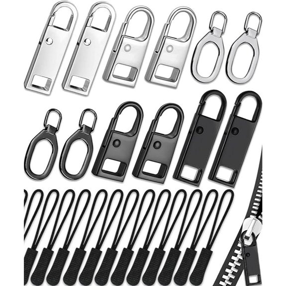 Zipper Pull Replacement Kit 32 Pack (4 Styles)